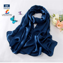 LINGSHANG W4159 vente en gros accessoires élégants à la mode couleur solide écharpe longue soie hijab